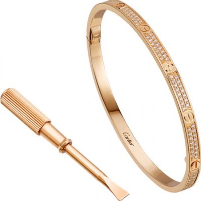 replica Cartier Love Bracelet Pink Gold SM Set With Brilliant-Cut Diamonds N6710717