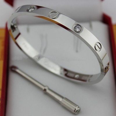 Cartier Love bracelet white gold 4 diamonds replica B6035816